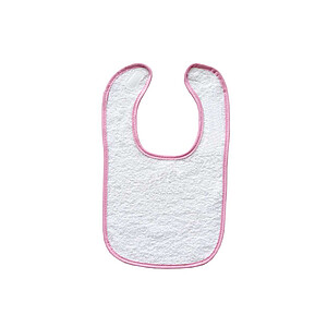 Dětský bryndák OLIMA BABY BIB TERRY, bílá/sv.růžová