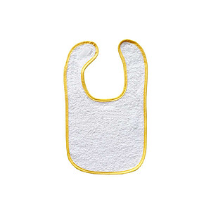 Dětský bryndák OLIMA BABY BIB TERRY, bílá/žlutá