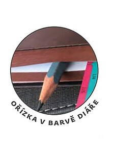 Diář denní A5 Memory s gumičkou - tmavě hnědá 2027