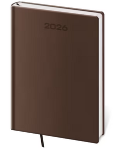 Diář denní A5 Soft - hnědá 2026