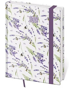 Diář denní B6 Vario - Lavender s gumičkou 2026 - reklamní kalendáře