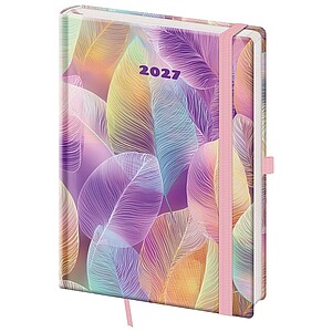 Diář týdenní A5 Vario - Feathers s gumičkou 2027 - diář s vlastním potiskem