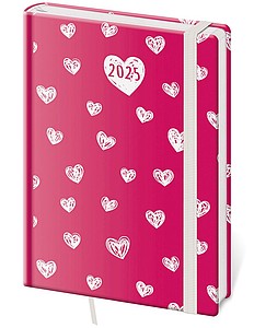 Diář týdenní A5 Vario - Hearts s gumičkou - reklamní kalendáře
