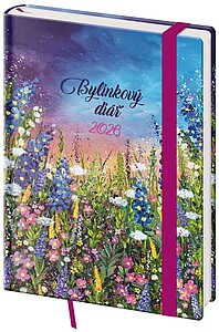 Diář týdenní B6 bylinkový Květy s gumičkou 2027 - reklamní kalendáře