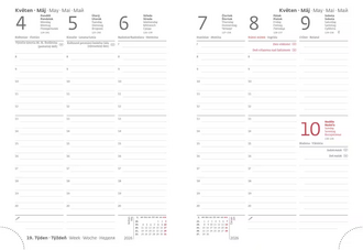 Diář týdenní B6 Print Pop - šedá 2027