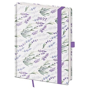 Diář týdenní B6 Vario - Lavender s gumičkou 2027 - diář s vlastním potiskem