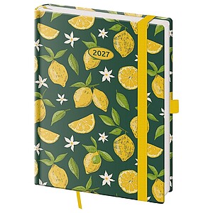 Diář týdenní B6 Vario - Lemons s gumičkou 2027 - diář s vlastním potiskem