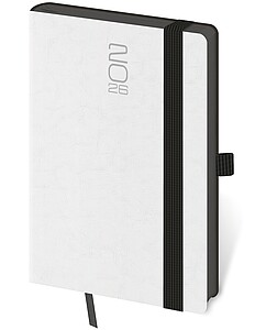 Diář týdenní kapesní Memory s gumičkou - bílá 2027 - diář s vlastním potiskem