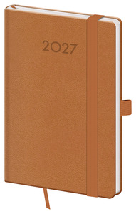 Diář týdenní kapesní Print Plus, světle hnědá 2027