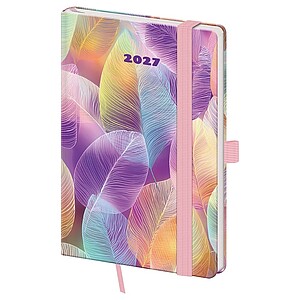 Diář týdenní kapesní Vario - Feathers s gumičkou 2027 - diář s vlastním potiskem