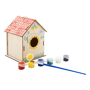 DIY ptačí budka, světle hnědá