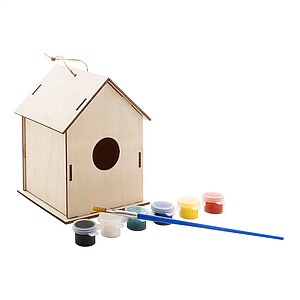 DIY ptačí budka, světle hnědá