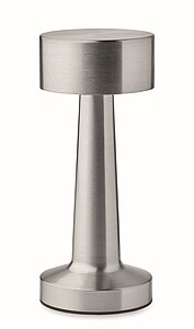 Dobíjecí kovová stolní lampa, stříbrná - reklamní předměty