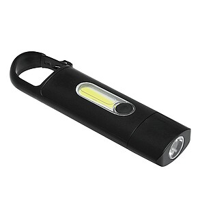 Dobíjecí LED svítilna, černá - reklamní předměty