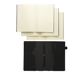 Doplnitelný zápisník Daily Notes Binder 3v1 z PU, černá