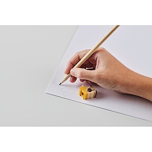 Dřevěná dětská tužka s gumou, béžová