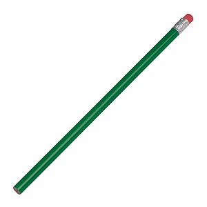 Dřevěná tužka s gumou, zelená
