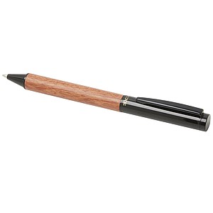 Dřevěné kuličkové pero s modrou náplní