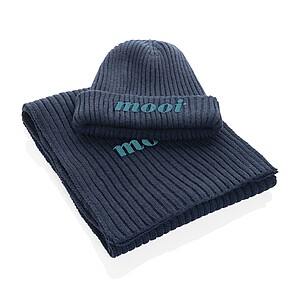 Dvojitě pletená beanie čepice Impact z Polylana® AWARE™, námořní modrá