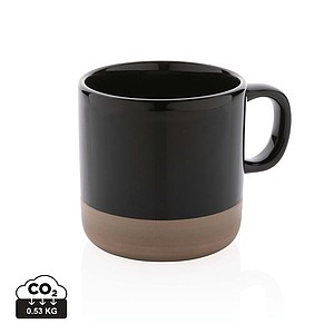 Dvoubarevný keramický hrnek, 360ml, černý - reklamní předměty