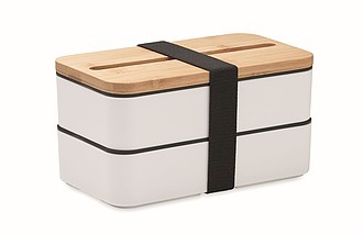 Dvoupatrová krabička na jídlo, bílá - reklamní předměty