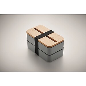 Dvoupatrová krabička na jídlo, modrošedá