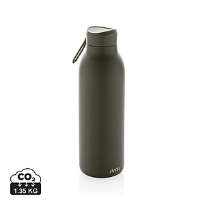 Dvoustěnná láhev na pití 500ml, z recyklované nerez oceli, tmavě zelená