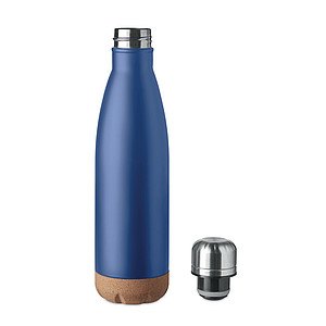 Dvoustěnná láhev s korkovým dnem, objem 500 ml, královská modrá