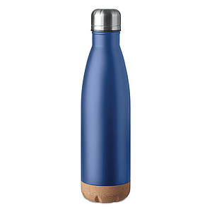 Dvoustěnná láhev s korkovým dnem, objem 500 ml, královská modrá