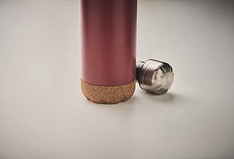 Dvoustěnná láhev s korkovým dnem, objem 500 ml, vínová