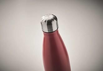 Dvoustěnná láhev s korkovým dnem, objem 500 ml, vínová