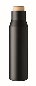 Dvoustěnná láhev z nerezové oceli, objem 500 ml, černá - reklamní předměty