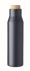 Dvoustěnná láhev z nerezové oceli, objem 500 ml, tmavě modrá - reklamní předměty
