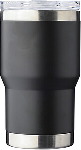 Dvoustěnný cestovní hrnek z recyklované nerezové oceli 350 ml, černá