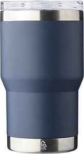 Dvoustěnný cestovní hrnek z recyklované nerezové oceli 350 ml, modrá