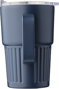 Dvoustěnný cestovní hrnek z recyklované nerezové oceli 450 ml, modrá