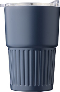 Dvoustěnný cestovní hrnek z recyklované nerezové oceli 450 ml, modrá