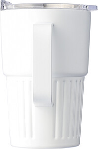 Dvoustěnný cestovní termohrnek z recyklované nerezové oceli 450 ml, bílá