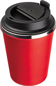 Dvoustěnný nerezový termohrnek 350 ml, červená