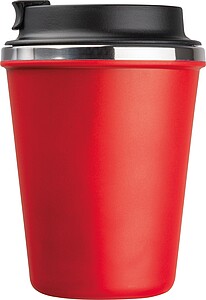 Dvoustěnný nerezový termohrnek 350 ml, červená
