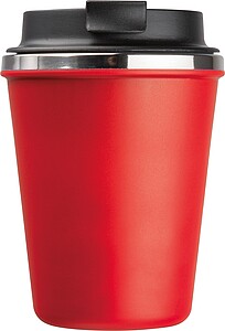 Dvoustěnný nerezový termohrnek 350 ml, červená
