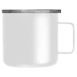 Dvoustěnný pohár s průhledným víčkem, bílá