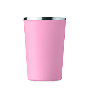 Dvoustěnný pohárek 350 ml, světle růžová
