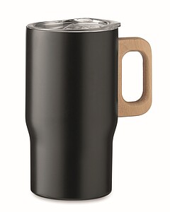Dvoustěnný pohárek 350ml, černá - termohrnek s vlastním potiskem
