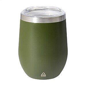 Dvoustěnný termo hrnek z recyklované nerezové oceli, 350 ml, tmavě zelená