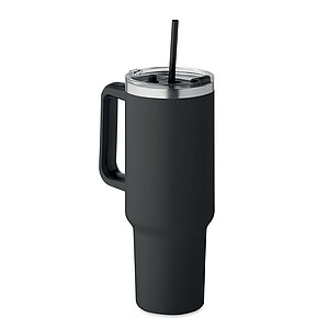 Dvoustěnný termohrnek s objemem 1200 ml, černá - termohrnek s vlastním potiskem