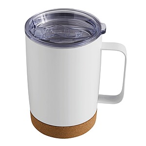 Dvoustěnný vakuový hrnek 350 ml, bílá - termohrnek s vlastním potiskem