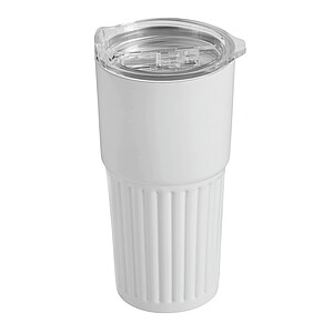 Dvoustěnný vakuový hrnek 600 ml, bílá - termohrnek s vlastním potiskem