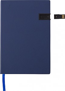 ENZO Zápisník A5, 96 linkovaných stran s 16GB USB, černý