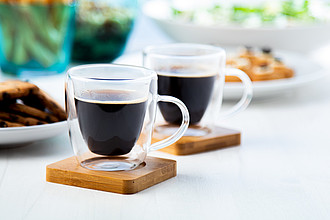 EPINA Sada 2 skleněných šálků na espresso, 90 ml